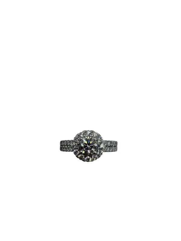 14K Gold 1 1/3CTW Lab Created Diamond Halo Split Ring