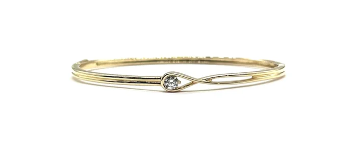 14k Pandora Hinged Diamond Bangle Bracelet