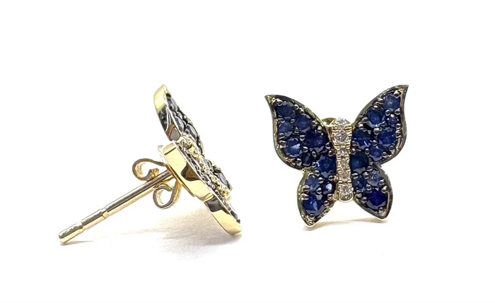 14k Sapphire Butterfly Earrings