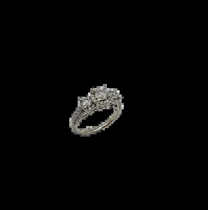 14k White Gold 1.75 CTW Pavé Diamond Ring