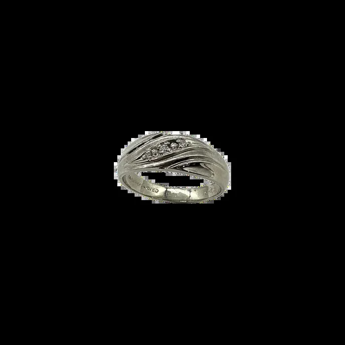 14K White Gold Diamond Accent Bypass Band