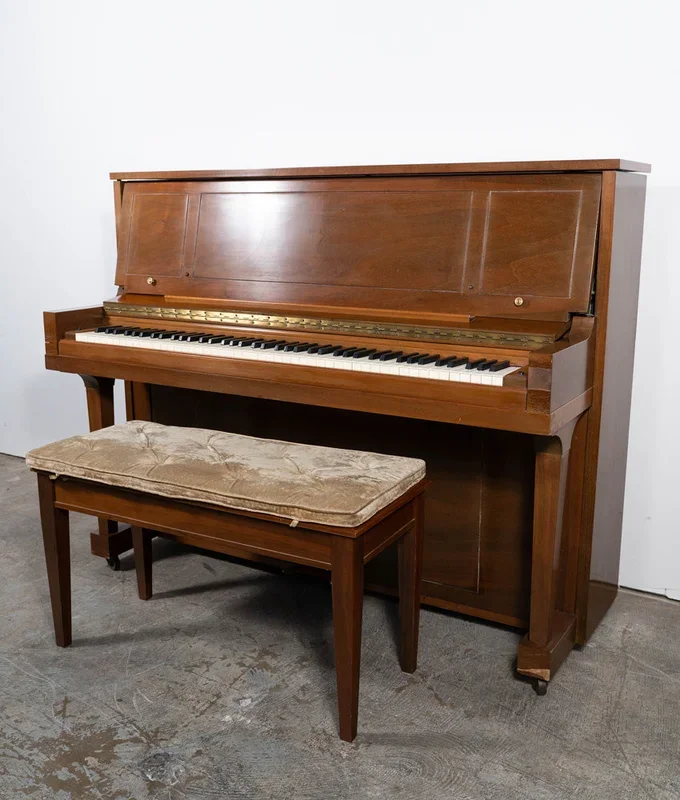 1976 Steinway Model 45 Studio Upright Piano | Satin Mahogany | Serial No. 446897 | Used