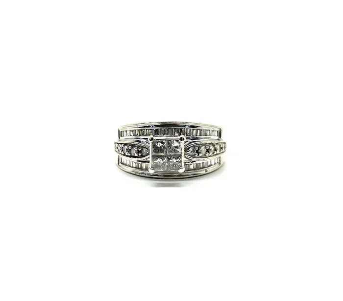 1ctw Quad Diamond 3 Row Ring