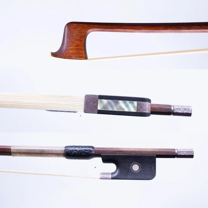 A German Chased Silver Josef Sandner Viola Bow