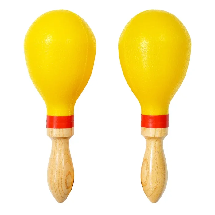 A-Star Wood Handled Plastic Maracas Pair