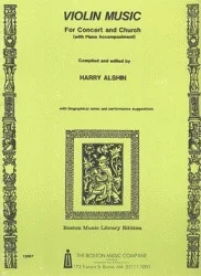 Alshin, Harry: Violin Music for Concert &Church (violin & piano)
