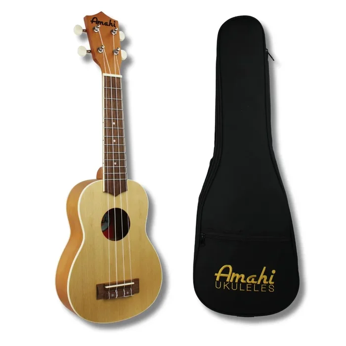 Amahi UKS-2 Soprano Spruce & Mahogany Ukulele