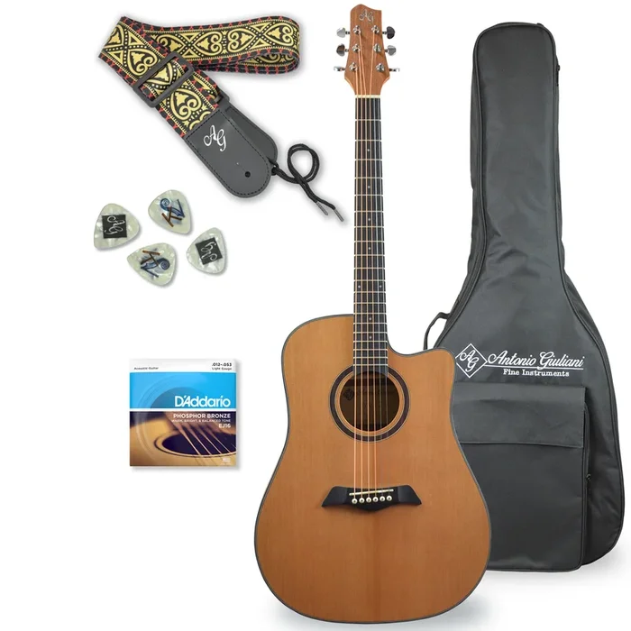 Antonio Giuliani DN-2 Steel-String Dreadnought Cutaway Acoustic Guitar Outfit