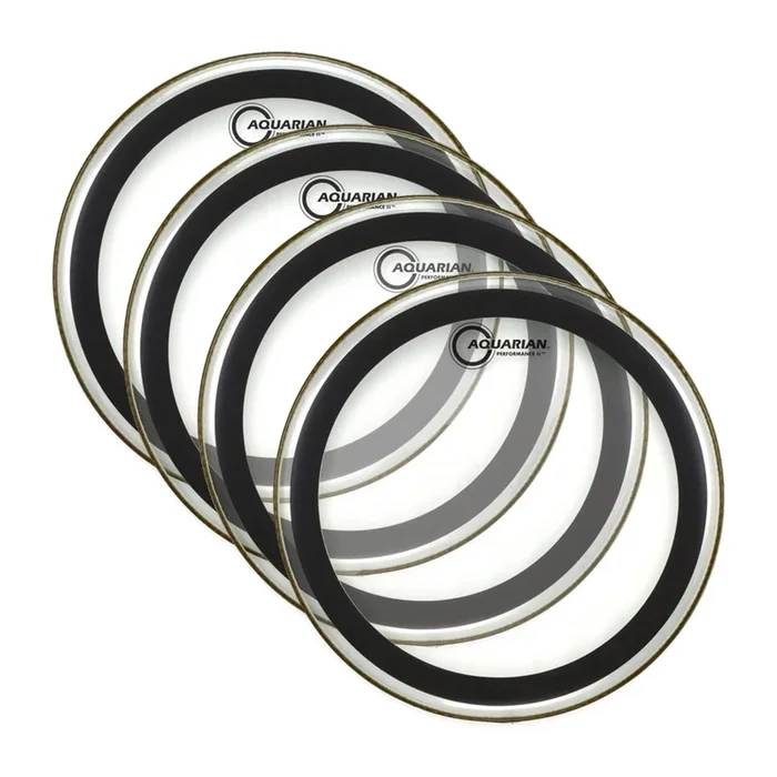 Aquarian 14″ Performance II Clear Drumhead (4 Pack Bundle)