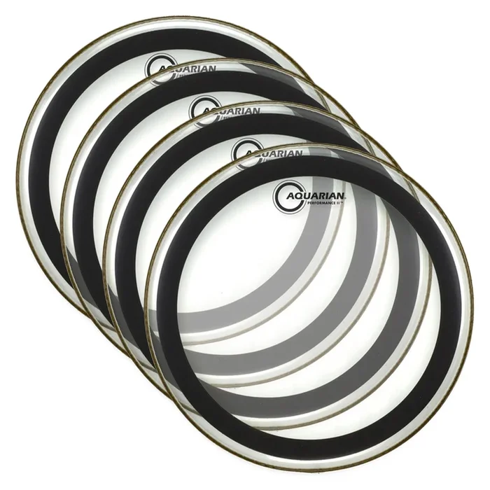 Aquarian 16″ Performance II Clear Drumhead (4 Pack Bundle)