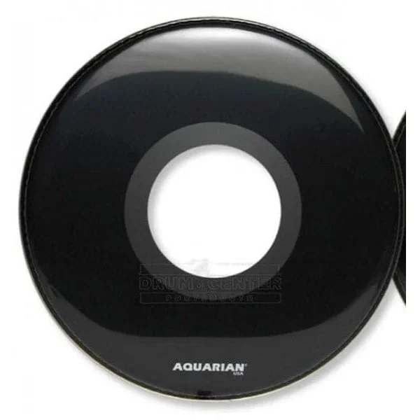 Aquarian Center Ported Bass Black Drumhead 26″