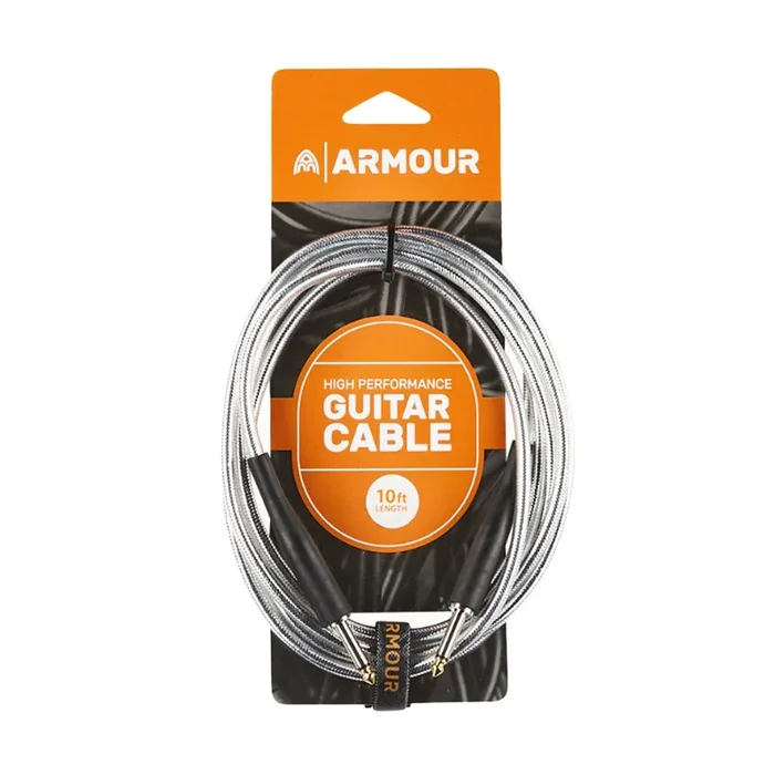 Armour GC10S Guitar 10 Foot Transparent Silver Lead