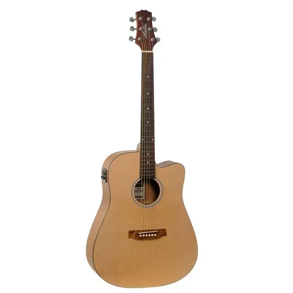 Ashton D20CEQ NTM Dreadnought Cutaway Electro Acoustic Guitar with Bag – Natural Matte
