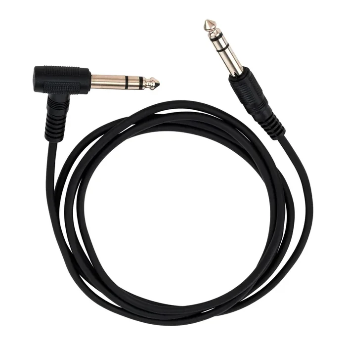 Australasian 6.3 Stereo Jack Plug to 6.3 Stereo Right Angle Jack Plug – 6ft