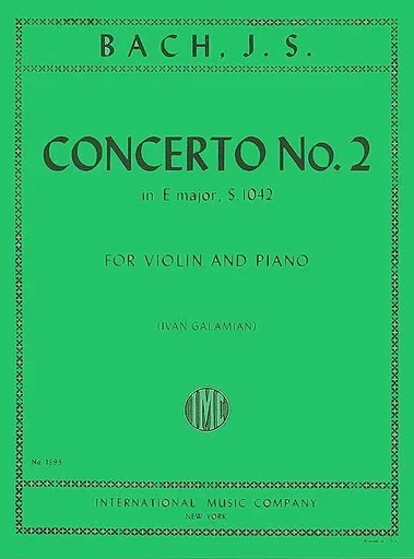 Bach (Galamian): Concerto No.2 in E Major, S.1042 (violin & piano)
