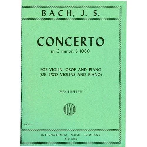Bach, J.S.: Concerto in C minor (violin, Oboe & piano) (2 violins & piano) IMC