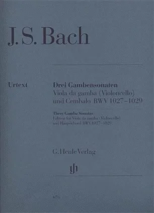 Bach, J.S. (Heinemann, ed.): Three Sonatas for Viola da Gamba and Harpsichord, BWV 1027-1029, urtext (cello & piano)
