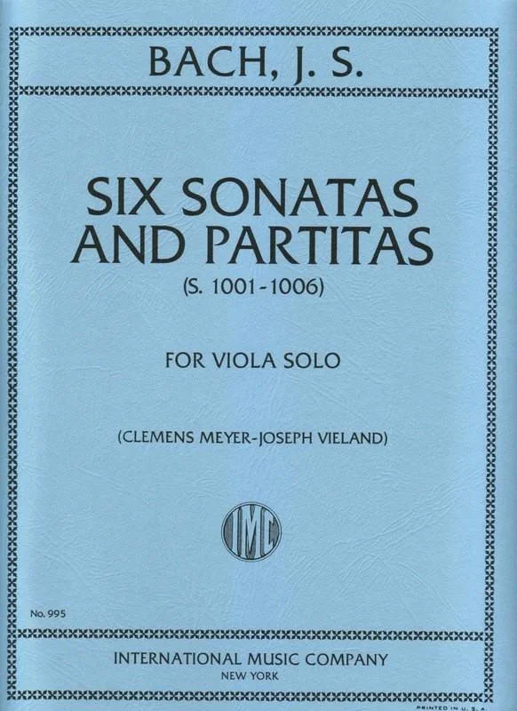 Bach, J.S., Three Sonatas and Three Partitas BWV 1001-1006 for Solo Viola (IMC)