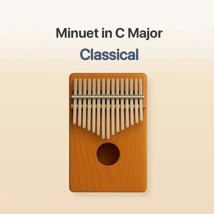 Bach minuet in c major – 17 Note Kalimba tab