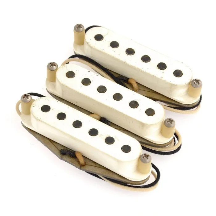 Bare Knuckle Mother’s Milk Strat Single Coil Pickup Set Flat Profile RW/RP Aged Parchment