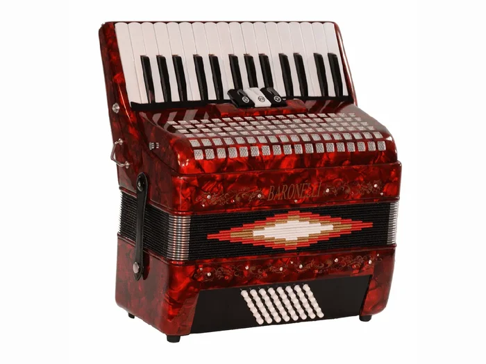 Baronelli ACPK30-RD Piano Accordion 30 Keys 48 Bass 3 Switches