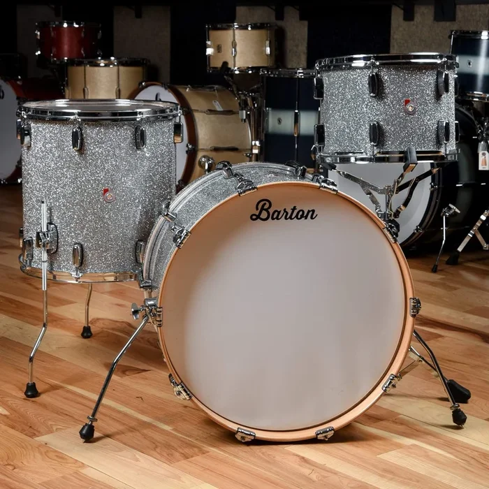 Barton Drum Co. 13/16/22 3pc. Maple Drum Kit Silver Sparkle