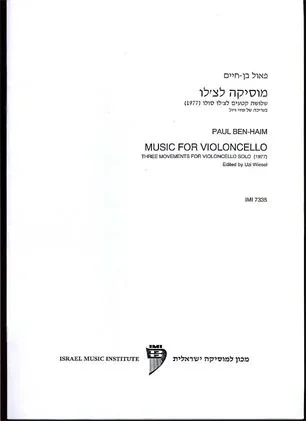 Ben-Haim, Paul: Music for Violoncello Solo-1977
