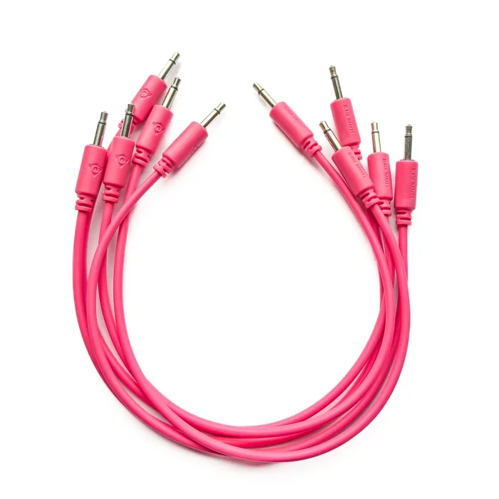 Black Market Modular 3.5mm Patch Cable 5-Pack – 25cm/10″ – Pink