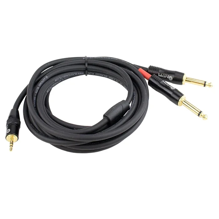Blastking 25′ Dual 1/4″ to 3.5mm Balanced Plug Cable – C2Q35B