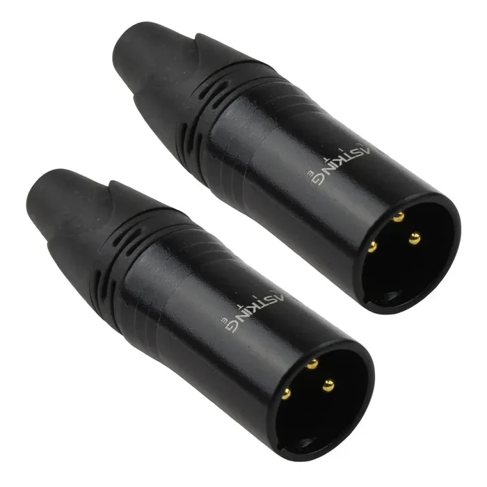 Blastking 3 Pin Male XLR Connector Gold Plated – Pair