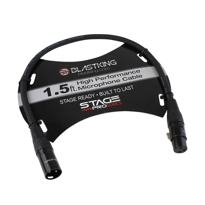 Blastking XLR Male to XLR Female 1.5 Ft. Microphone Cable – SP1.5XLR
