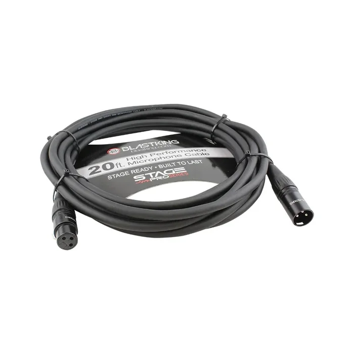 Blastking XLR Male to XLR Female 20 Ft. Microphone Cable – SP20XLR