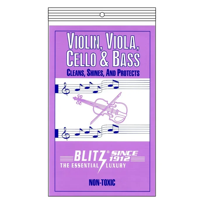 Blitz, Violin, Viola, Cello and Bass Care Cloth, Treated