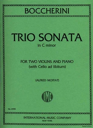 Boccherini, L. (Moffat): Trio Sonata in C minor (two violins, and piano, with cello ad libitum)