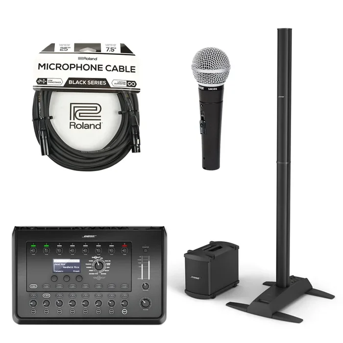 Bose L1 Model 1S B1 Bass Package PA System w/T8S ToneMatch Mixer, SM58S Mic and XLR Cable Bundle