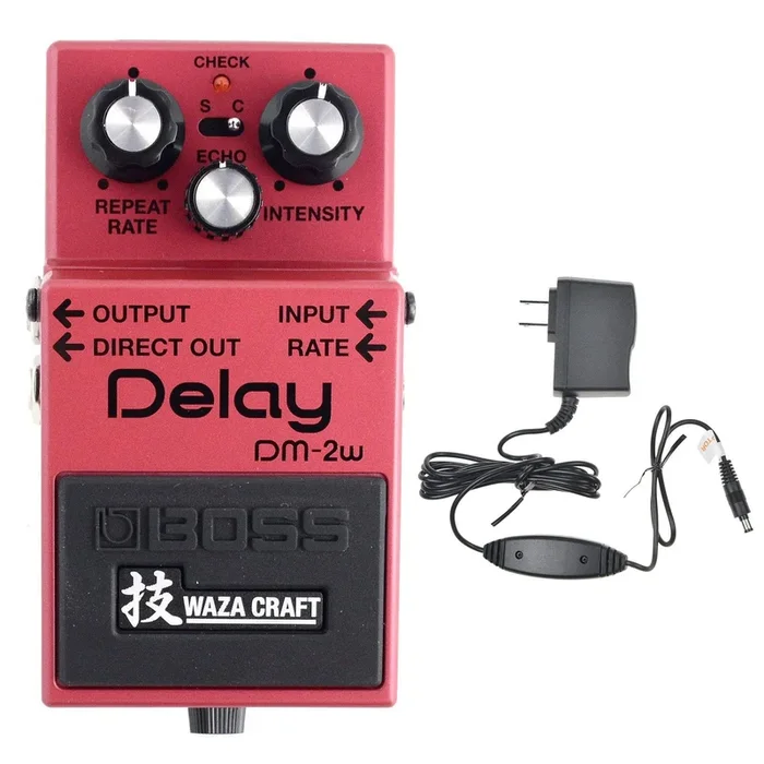 Boss DM-2W Delay Waza Craft Analog Pedal Bundle w/ Boss PSA-120S2 Power Supply