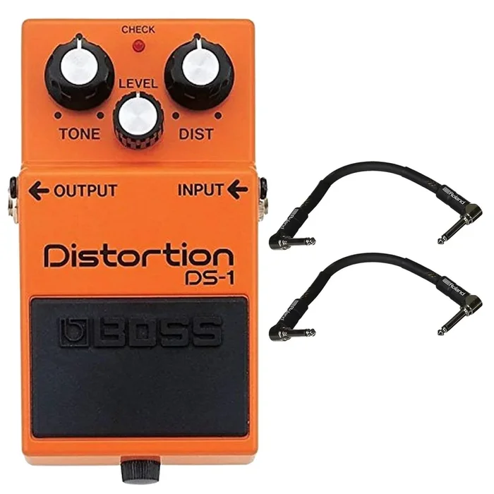 Boss DS-1 Distortion Bundle w/ 2 Roland Black Series 6 inch Patch Cables