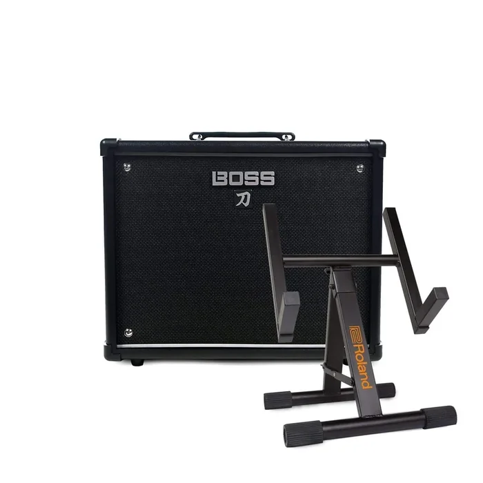 Boss Katana KTN‑50 50W 1×12 Guitar Combo Amplifier and Roland Amp Stand Bundle