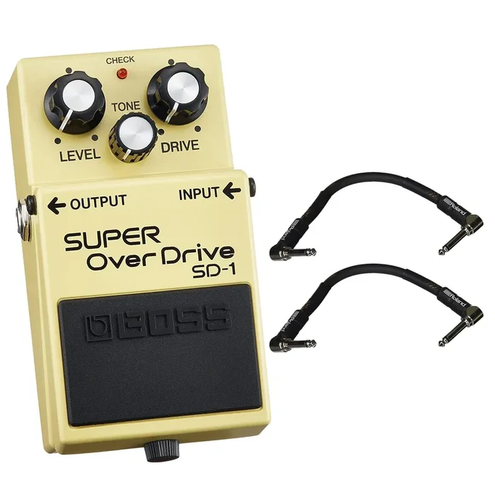 Boss SD-1 Super Overdrive Bundle w/ 2 Roland Black Series 6 inch Patch Cables