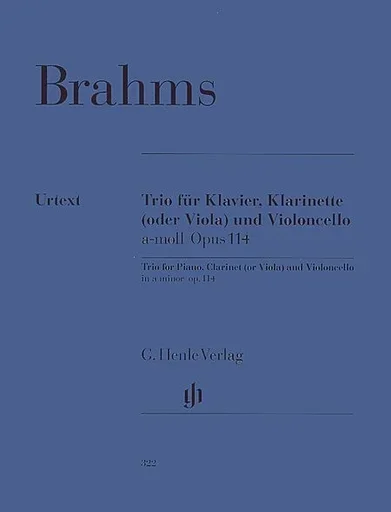 Brahms, J. (Hogwood): Trio, Op.114 in A Minor (clarinet, cello, and piano) Barenreiter Urtext (Out of print)