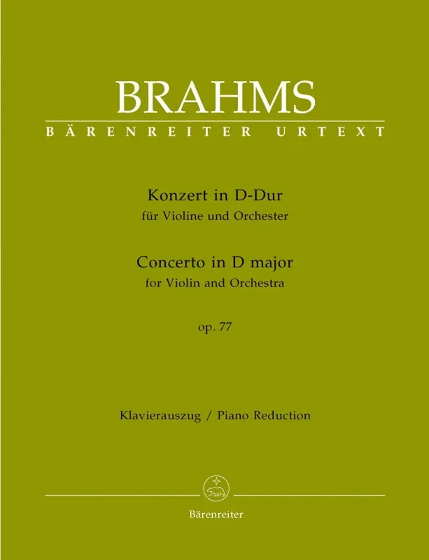 Brahms, Johannes (Brown): Concerto in D major Op.77 (violin & piano) Barenreiter Urtext