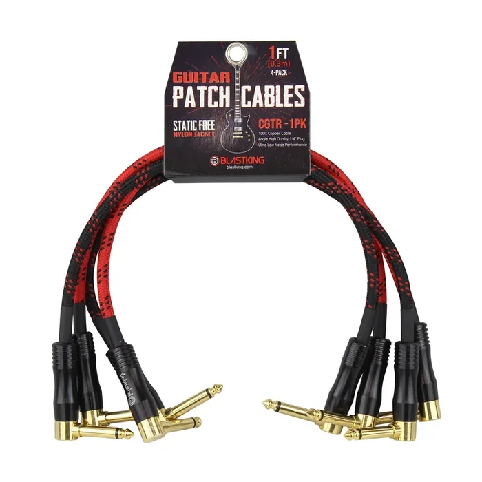 Cables de parche para guitarra Blastking 1, paquete de 4 – CGTR-1PK