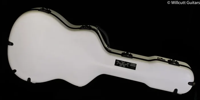 Calton Cases OM/000 White Exterior/ Burgundy Interior