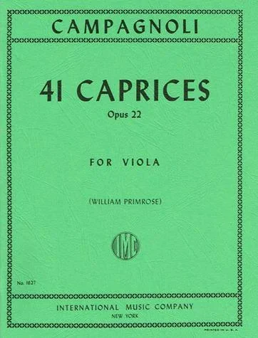 Campagnoli, 41 Caprices Op. 22 for Viola (IMC)