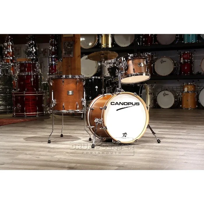 Canopus Yaiba 3pc Bop Drum Set Antique Brown Matte Lacquer