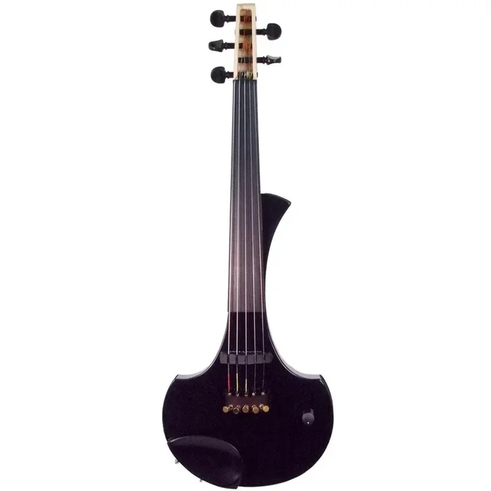 Cantini Earphonic Violín eléctrico de 5 cuerdas con MIDI, negro brillante