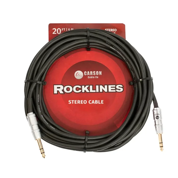 Carson Rocklines TRS to TRS Stereo Instrument Cable 20ft