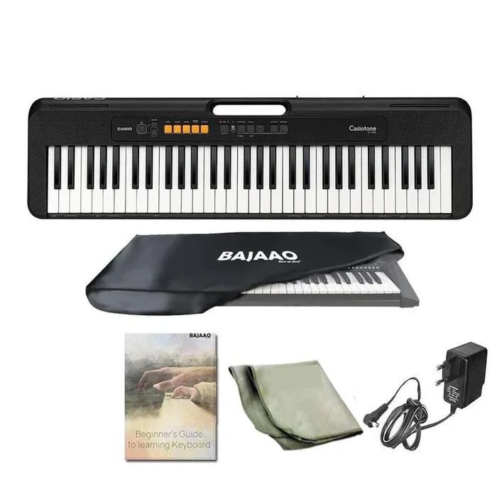 Casio Casiotone CT-S100 61 Key Portable Keyboard With Adapter, Polishing Cloth, Online Lessons, Dust Cover, Warranty & Ebook