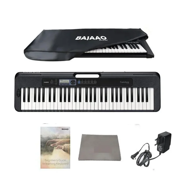 Casio Casiotone CT S300 61 Key Portable Keyboard with Adapter, Polishing Cloth, Dust Cover, Online Lessons, Warranty & Ebook