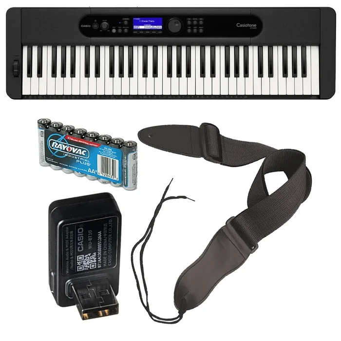 Casio Casiotone CT-S400 Portable Keyboard – Black WIRELESS PAK
